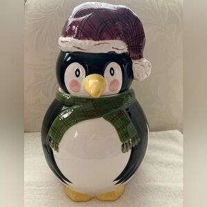 VTG Penguin Cookie Jar Christmas Twilight Collection The Cellar by Laurie Gates